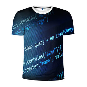Мужская футболка 3D спортивная с принтом CODE STYLE в Санкт-Петербурге, 100% полиэстер с улучшенными характеристиками | приталенный силуэт, круглая горловина, широкие плечи, сужается к линии бедра | hugo weaving | pc | the matrix | код | компьютеры | матрица | матрица 4 | программист | программный код | цифры