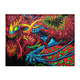 Обложка для студенческого билета с принтом CS GO hyper beast skin в Санкт-Петербурге, натуральная кожа | Размер: 11*8 см; Печать на всей внешней стороне | awp | counter strike | cs go | cs go global offensive | hyper beast | skin cs | team cs | команды cs | скины оружия | скоростной зверь | хайпер бист