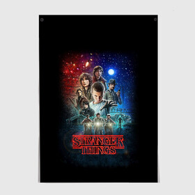 Постер с принтом Stranger Things в Санкт-Петербурге, 100% бумага
 | бумага, плотность 150 мг. Матовая, но за счет высокого коэффициента гладкости имеет небольшой блеск и дает на свету блики, но в отличии от глянцевой бумаги не покрыта лаком | beyond | eleven | hopper | jane | mike | stranger | things | wheeler | дастин | дела | джейн | загадочные | майк | одиннадцать | очень | события | странные | уилер | хендерсон | хоппер