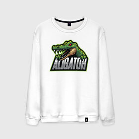 Мужской свитшот хлопок с принтом Alligator / Аллигатор в Санкт-Петербурге, 100% хлопок |  | design | logo | mascot | герои | дикий | звери | киберспорт | крокодил | спортивная | стиль | талисман | фитнес | форма | футбол | яркие