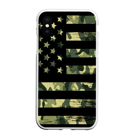 Чехол для iPhone XS Max матовый с принтом American Flag Camo в Санкт-Петербурге, Силикон | Область печати: задняя сторона чехла, без боковых панелей | eagle | states | united | usa | армейские | армия | камуфляж | орел | служба | снайпер | соединенных | солдат | сша | форма | штатов