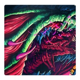 Магнитный плакат 3Х3 с принтом HYPER BEAST в Санкт-Петербурге, Полимерный материал с магнитным слоем | 9 деталей размером 9*9 см | awp | counter strike | cs go | cs go global offensive | hyper beast | skin cs | team cs | команды cs | скины оружия | скоростной зверь | хайпер бист