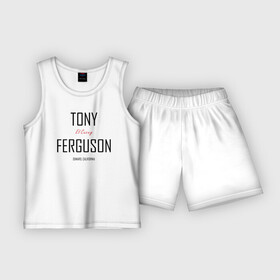 Детская пижама с шортами хлопок с принтом Tony Ferguson в Санкт-Петербурге,  |  | Тематика изображения на принте: cucuy | el cucuy | mma | tony ferguson | ufc | бабайка | бугимен | конор | мма | орел | тони | тони фергюсон | хабиб | эль кукуй | юфс