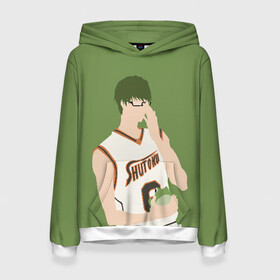 Женская толстовка 3D с принтом Shintarou Midorima в Санкт-Петербурге, 100% полиэстер  | двухслойный капюшон со шнурком для регулировки, мягкие манжеты на рукавах и по низу толстовки, спереди карман-кенгуру с мягким внутренним слоем. | basket | basketball | kuroko | kuroko no basket | midorima | shintarou | баскетбол | куроко | мидорима | шинтаро