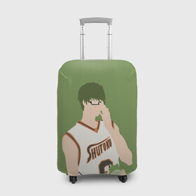 Чехол для чемодана 3D с принтом Shintarou Midorima в Санкт-Петербурге, 86% полиэфир, 14% спандекс | двустороннее нанесение принта, прорези для ручек и колес | basket | basketball | kuroko | kuroko no basket | midorima | shintarou | баскетбол | куроко | мидорима | шинтаро