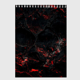 Скетчбук с принтом Red and Black в Санкт-Петербурге, 100% бумага
 | 48 листов, плотность листов — 100 г/м2, плотность картонной обложки — 250 г/м2. Листы скреплены сверху удобной пружинной спиралью | black | blood | metal | red | texture | абстракция | камень | краски | красная | красно черное | кровь | лава | метал | текстура | черная