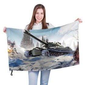 Флаг 3D с принтом танк в Санкт-Петербурге, 100% полиэстер | плотность ткани — 95 г/м2, размер — 67 х 109 см. Принт наносится с одной стороны | game | tank | war | боевой танк | война | выстрел | дым | игра | искры | огонь | пламя | танк | танкист | техника