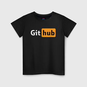 Детская футболка хлопок с принтом Git Hub в Санкт-Петербурге, 100% хлопок | круглый вырез горловины, полуприлегающий силуэт, длина до линии бедер | Тематика изображения на принте: git hub | github | it | кодинг