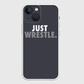 Чехол для iPhone 13 mini с принтом Just wrestle (Просто борись). в Санкт-Петербурге,  |  | freestyle | just | wrestle | wrestling | борись | борцовское | борцы | борьба | вольная | вольники | греко римская | девиз | лозунг | просто борись