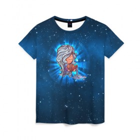Женская футболка 3D с принтом Водолей в Санкт-Петербурге, 100% полиэфир ( синтетическое хлопкоподобное полотно) | прямой крой, круглый вырез горловины, длина до линии бедер | вселенная | гороскоп | знаки зодиака | зодиак | космос | медитация | планеты