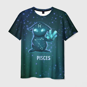 Мужская футболка 3D с принтом Рыбы в Санкт-Петербурге, 100% полиэфир | прямой крой, круглый вырез горловины, длина до линии бедер | вселенная | гороскоп | знаки зодиака | зодиак | космос | медитация | планеты