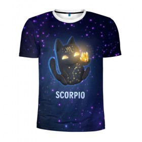 Мужская футболка 3D спортивная с принтом Скорпион в Санкт-Петербурге, 100% полиэстер с улучшенными характеристиками | приталенный силуэт, круглая горловина, широкие плечи, сужается к линии бедра | вселенная | гороскоп | знаки зодиака | зодиак | космос | медитация | планеты