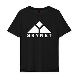 Мужская футболка хлопок Oversize с принтом Skynet в Санкт-Петербурге, 100% хлопок | свободный крой, круглый ворот, “спинка” длиннее передней части | Тематика изображения на принте: skynet | скайнет | терминатор