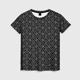 Женская футболка 3D с принтом Плавная Геометрия в Санкт-Петербурге, 100% полиэфир ( синтетическое хлопкоподобное полотно) | прямой крой, круглый вырез горловины, длина до линии бедер | волны | геометрия | линии | минимализм | плавная геометрия | треугольники