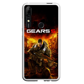 Чехол для Honor P Smart Z с принтом GEARS 5 в Санкт-Петербурге, Силикон | Область печати: задняя сторона чехла, без боковых панелей | alien | combat | fight | game | gears 5 | gears of war | gun | human | man | monsters | powerful | saw | strong | war | weapon | игры