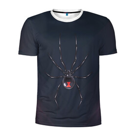 Мужская футболка 3D спортивная с принтом Каракурт в Санкт-Петербурге, 100% полиэстер с улучшенными характеристиками | приталенный силуэт, круглая горловина, широкие плечи, сужается к линии бедра | marvel | spider | австралия | арахнофобия | вдова | кокон | красная | марвел | муха | насекомое | нить | паутина | полосы | сеть | спайдер | супергерой | тарантул | укус | фобия | черная | яд