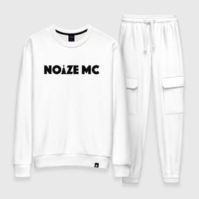 Женский костюм хлопок с принтом Noize Mc в Санкт-Петербурге, 100% хлопок | на свитшоте круглая горловина, мягкая резинка по низу. Брюки заужены к низу, на них два вида карманов: два 