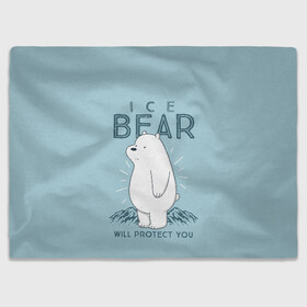 Плед 3D с принтом Белый Мишка защитит тебя в Санкт-Петербурге, 100% полиэстер | закругленные углы, все края обработаны. Ткань не мнется и не растягивается | we bare bears | белый | вся правда о медведях | гриз | гризз | гризли | медведь | мы обычные медведи | пан пан | панда | три обычных медведя