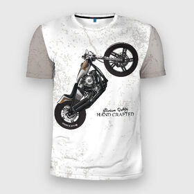 Мужская футболка 3D спортивная с принтом Vintage Chopper Motorcycle в Санкт-Петербурге, 100% полиэстер с улучшенными характеристиками | приталенный силуэт, круглая горловина, широкие плечи, сужается к линии бедра | 