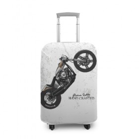 Чехол для чемодана 3D с принтом Vintage Chopper Motorcycle в Санкт-Петербурге, 86% полиэфир, 14% спандекс | двустороннее нанесение принта, прорези для ручек и колес | 