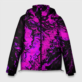 Мужская зимняя куртка 3D с принтом Пурпурные краски в Санкт-Петербурге, верх — 100% полиэстер; подкладка — 100% полиэстер; утеплитель — 100% полиэстер | длина ниже бедра, свободный силуэт Оверсайз. Есть воротник-стойка, отстегивающийся капюшон и ветрозащитная планка. 

Боковые карманы с листочкой на кнопках и внутренний карман на молнии. | Тематика изображения на принте: abstract | acrylic | art | color | liquid | modern | paint | painting | splash | абстракция | акрил | арт | брызги | жидкость | искусство | краска | рисунок | современный