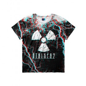 Детская футболка 3D с принтом S.T.A.L.K.E.R. 2 GLITCH в Санкт-Петербурге, 100% гипоаллергенный полиэфир | прямой крой, круглый вырез горловины, длина до линии бедер, чуть спущенное плечо, ткань немного тянется | bandit | chernobyl | pripyat | s.t.a.l.k.e.r. 2 | shadow of chernobyl | stalker | stalker 2 | бандиты | меченый | припять | сталкер | сталкер 2 | тени чернобыля | чернобыль | чистое небо