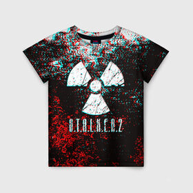 Детская футболка 3D с принтом S.T.A.L.K.E.R. 2 GLITCH в Санкт-Петербурге, 100% гипоаллергенный полиэфир | прямой крой, круглый вырез горловины, длина до линии бедер, чуть спущенное плечо, ткань немного тянется | bandit | chernobyl | pripyat | s.t.a.l.k.e.r. 2 | shadow of chernobyl | stalker | stalker 2 | бандиты | меченый | припять | сталкер | сталкер 2 | тени чернобыля | чернобыль | чистое небо
