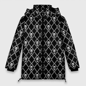 Женская зимняя куртка 3D с принтом KILLER QUEEN SKULL в Санкт-Петербурге, верх — 100% полиэстер; подкладка — 100% полиэстер; утеплитель — 100% полиэстер | длина ниже бедра, силуэт Оверсайз. Есть воротник-стойка, отстегивающийся капюшон и ветрозащитная планка. 

Боковые карманы с листочкой на кнопках и внутренний карман на молнии | adventure | jojo | jojo s bizarre | jojo’s bizarre adventure | killer queen | аниме | джоджо | манга | невероятные приключения джоджо