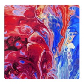 Магнитный плакат 3Х3 с принтом Синие и красные разводы в Санкт-Петербурге, Полимерный материал с магнитным слоем | 9 деталей размером 9*9 см | abstract | acrylic | art | color | liquid | modern | paint | painting | splash | абстракция | акрил | арт | брызги | жидкость | искусство | краска | пятна | рисунок | современный