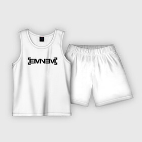 Детская пижама с шортами хлопок с принтом Eminem в Санкт-Петербурге,  |  | emenem | eminem | hip hop | hiphop | kamikaze | marshal mathers | marshall | marshall mathers | rap | rap god | revival | slim shadi | slim shady | venom | еминем | олдскул | реп | рэп | хипхоп | эминем