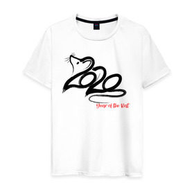 Мужская футболка хлопок с принтом 2020 год крысы в Санкт-Петербурге, 100% хлопок | прямой крой, круглый вырез горловины, длина до линии бедер, слегка спущенное плечо. | Тематика изображения на принте: 