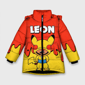 Зимняя куртка для девочек 3D с принтом Brawl Stars Leon Pikachu в Санкт-Петербурге, ткань верха — 100% полиэстер; подклад — 100% полиэстер, утеплитель — 100% полиэстер. | длина ниже бедра, удлиненная спинка, воротник стойка и отстегивающийся капюшон. Есть боковые карманы с листочкой на кнопках, утяжки по низу изделия и внутренний карман на молнии. 

Предусмотрены светоотражающий принт на спинке, радужный светоотражающий элемент на пуллере молнии и на резинке для утяжки. | brawl stars | pikachu | взлом brawl stars | леон brawl stars | пикачу | сервера brawl stars | скачать brawl stars | скачать бесплатно brawl stars