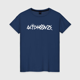 Женская футболка хлопок с принтом ATL ACIDHOUZE в Санкт-Петербурге, 100% хлопок | прямой крой, круглый вырез горловины, длина до линии бедер, слегка спущенное плечо | 