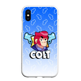 Чехол для iPhone XS Max матовый с принтом BRAWL STARS COLT в Санкт-Петербурге, Силикон | Область печати: задняя сторона чехла, без боковых панелей | android | brawl stars | colt | crow | games | leon | penny | poco. | shelly | spike | wanted | брав | бравл старс | звезды | игры | мобильные игры | старс