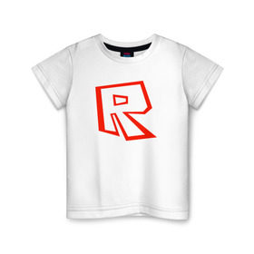 Детская футболка хлопок с принтом Roblox в Санкт-Петербурге, 100% хлопок | круглый вырез горловины, полуприлегающий силуэт, длина до линии бедер | 