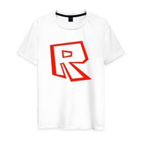 Мужская футболка хлопок с принтом Roblox в Санкт-Петербурге, 100% хлопок | прямой крой, круглый вырез горловины, длина до линии бедер, слегка спущенное плечо. | 