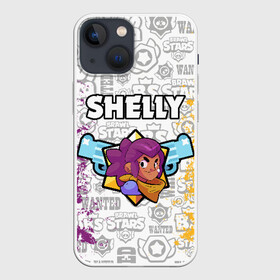 Чехол для iPhone 13 mini с принтом BRAWL STARS SHELLY в Санкт-Петербурге,  |  | android | brawl stars | colt | crow | games | leon | penny | poco. | shelly | spike | wanted | брав | бравл старс | звезды | игры | мобильные игры | старс