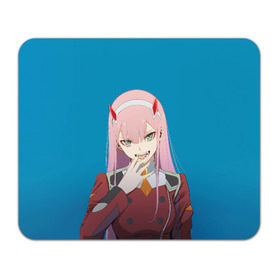 Коврик для мышки прямоугольный с принтом Darling In The Franxx в Санкт-Петербурге, натуральный каучук | размер 230 х 185 мм; запечатка лицевой стороны | 02 | anime | darling in the franxx | hiro | manga | zero two | аниме | ахегао | любимый во франксе | манга | милый во франксе | ноль два | хиро