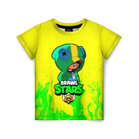 Детская футболка 3D с принтом Brawl Stars LEON в Санкт-Петербурге, 100% гипоаллергенный полиэфир | прямой крой, круглый вырез горловины, длина до линии бедер, чуть спущенное плечо, ткань немного тянется | brawl | brawl stars | crow | leon | stars | бравл | бравл старс | браво старс | игра | компьютерная | кров | леон | онлайн | старс