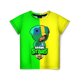 Детская футболка 3D с принтом Brawl Stars LEON в Санкт-Петербурге, 100% гипоаллергенный полиэфир | прямой крой, круглый вырез горловины, длина до линии бедер, чуть спущенное плечо, ткань немного тянется | brawl | brawl stars | crow | leon | stars | бравл | бравл старс | браво старс | игра | компьютерная | кров | леон | онлайн | старс