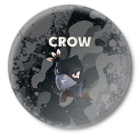 Значок с принтом Brawl Stars CROW в Санкт-Петербурге,  металл | круглая форма, металлическая застежка в виде булавки | brawl | brawl stars | crow | leon | stars | бравл | бравл старс | браво старс | игра | компьютерная | кров | леон | онлайн | старс