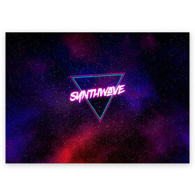 Поздравительная открытка с принтом SYNTHWAVE / RETROWAVE в Санкт-Петербурге, 100% бумага | плотность бумаги 280 г/м2, матовая, на обратной стороне линовка и место для марки
 | hotline miami | neon | outrun | outrun electro | retrowave | synth | synthwave | неон | хотлайн майами