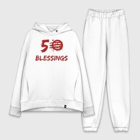 Женский костюм хлопок Oversize с принтом 50 Blessings в Санкт-Петербурге,  |  | 50 blessings | 50 благословений | 80 е | hotline | miami | number | retrowave | usa | wrong | америка | горячая линия | майами | ретроваве | сша