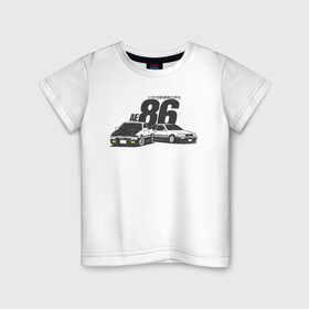 Детская футболка хлопок с принтом AE86 в Санкт-Петербурге, 100% хлопок | круглый вырез горловины, полуприлегающий силуэт, длина до линии бедер | ae 86 | bosozoku | bosozoku style | drag | drift | japan style | jdm | босудзоку | босузоку | дрифт