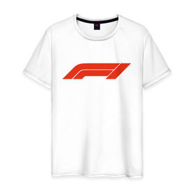 Мужская футболка хлопок с принтом Formula 1 в Санкт-Петербурге, 100% хлопок | прямой крой, круглый вырез горловины, длина до линии бедер, слегка спущенное плечо. | f1 | formula 1 | formula1 | ф1 | формула 1 | формула1