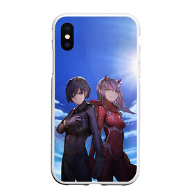 Чехол для iPhone XS Max матовый с принтом Darling In The Franxx в Санкт-Петербурге, Силикон | Область печати: задняя сторона чехла, без боковых панелей | 02 | anime | darling in the franxx | hiro | manga | zero two | аниме | ахегао | любимый во франксе | манга | милый во франксе | ноль два | хиро