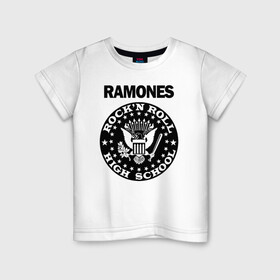 Детская футболка хлопок с принтом Ramones в Санкт-Петербурге, 100% хлопок | круглый вырез горловины, полуприлегающий силуэт, длина до линии бедер | ramone | ramones | группа | джонни | джоуи | ди ди томми | марки | панк | поп | раманес | раманэс | рамон | рамонес | рамонэс | рамоун | рамоунз | рамоунс | рок | хард | хардрок
