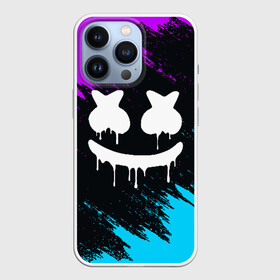 Чехол для iPhone 13 Pro с принтом НЕОНОВЫЙ МАРШМЕЛЛО | MARSHMELLO NEON в Санкт-Петербурге,  |  | america | dj | marshmello | usa | америка | маршмелло