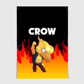 Постер с принтом BRAWL STARS CROW PHOENIX в Санкт-Петербурге, 100% бумага
 | бумага, плотность 150 мг. Матовая, но за счет высокого коэффициента гладкости имеет небольшой блеск и дает на свету блики, но в отличии от глянцевой бумаги не покрыта лаком | android | brawl stars | colt | crow | games | leon | penny | poco. | shelly | spike | wanted | брав | бравл старс | звезды | игры | мобильные игры | старс