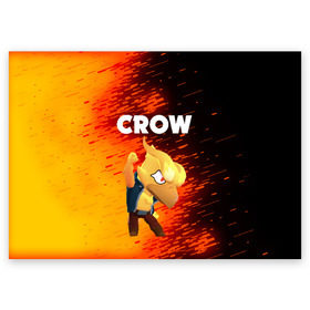 Поздравительная открытка с принтом BRAWL STARS CROW PHOENIX в Санкт-Петербурге, 100% бумага | плотность бумаги 280 г/м2, матовая, на обратной стороне линовка и место для марки
 | android | brawl stars | colt | crow | games | leon | penny | poco. | shelly | spike | wanted | брав | бравл старс | звезды | игры | мобильные игры | старс